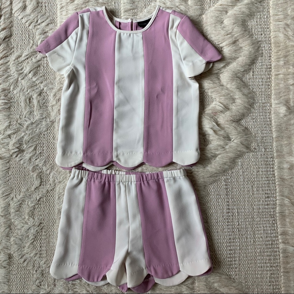 Victoria Beckham | Girl’s Scalloped Top w/ Shorts
